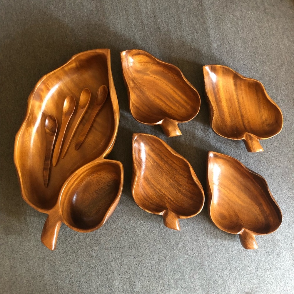 House of Monkeypod Serving Set Made in Hawaii